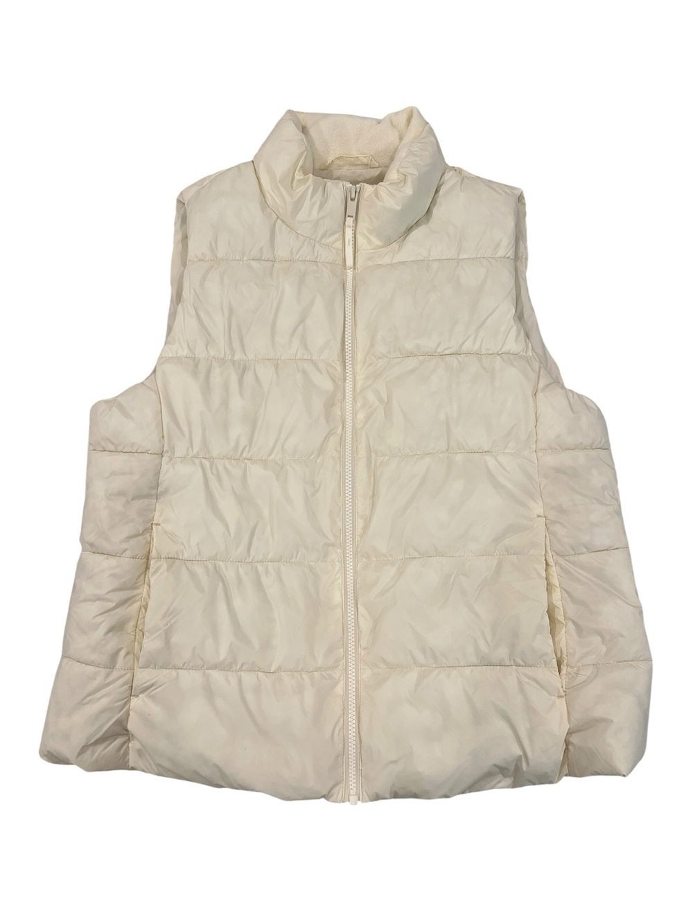 GAP Cream Quilted Puffer Vest - Sleeveless Zip Front